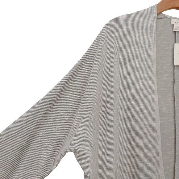 Donni Sandwash Open Cardigan Womens One Size Gray Ribbed Long Sleeve Casual - Picture 5 of 11
